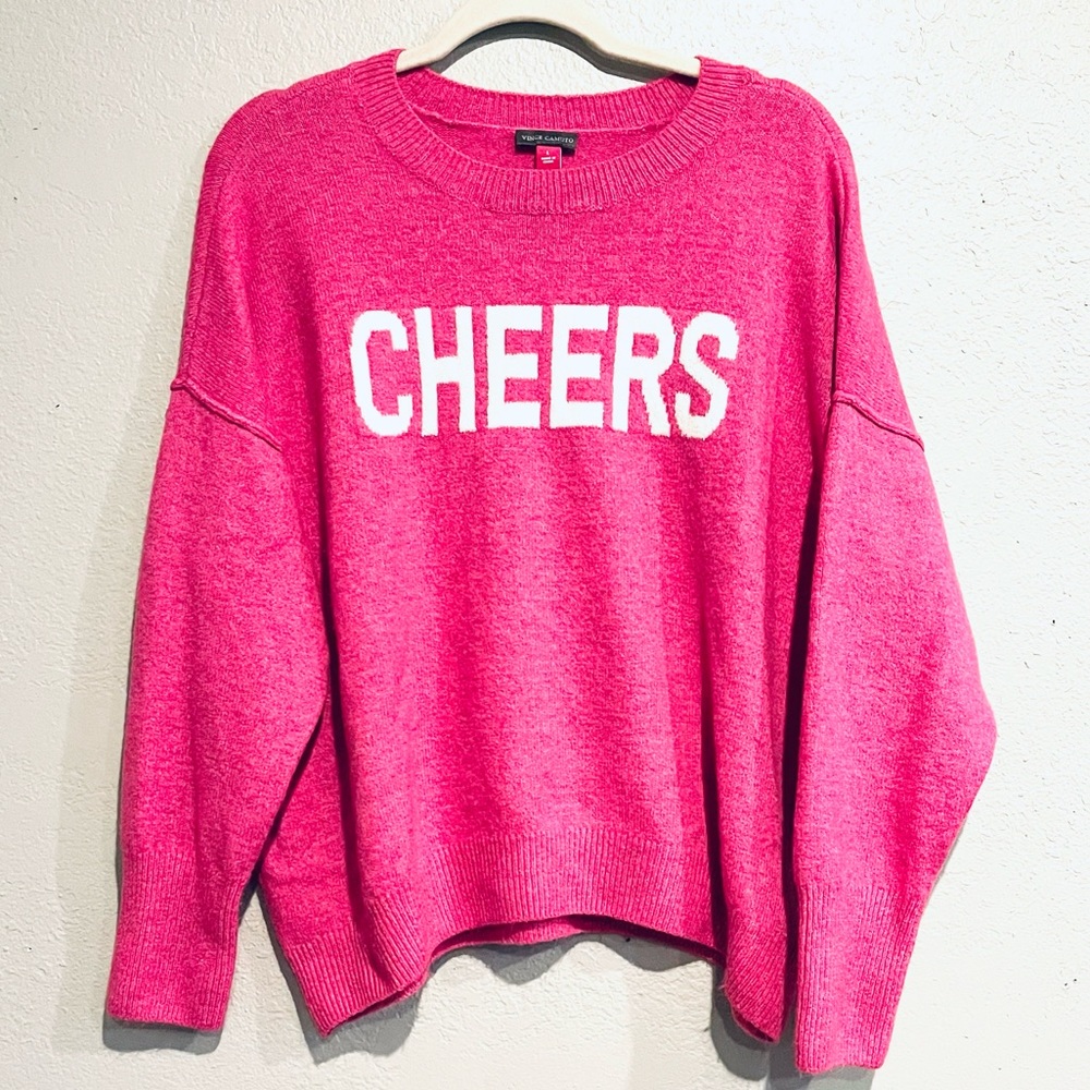 Large Pink CHEERS Sweater (Vince Camuto Brand) Pre-Owned/Used